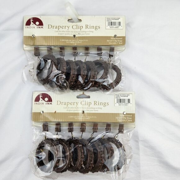 🔸️NWT India Ink Hensley Tuscan Bronze Decorative Drapery Clip Rings Set of 14 - Picture 3 of 9